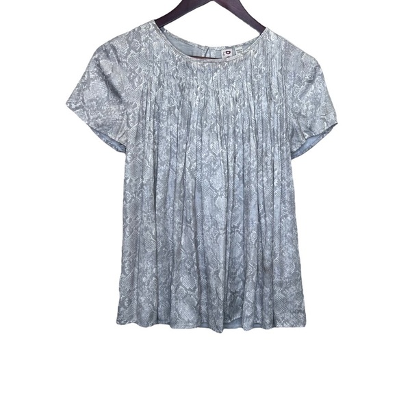Anthropologie Dolan Grey Snakeskin Blouse Size XS - Picture 1 of 12